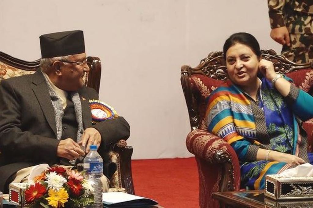 अध्यक्ष ओली र राष्ट्रपति भण्डारी बिच भेटवार्ता