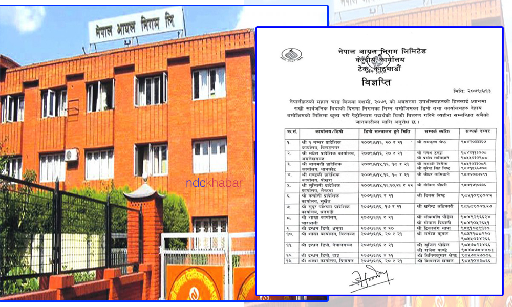 दशैं बिदामा खुला रहने इन्धन डिपो (सूचि सहित)