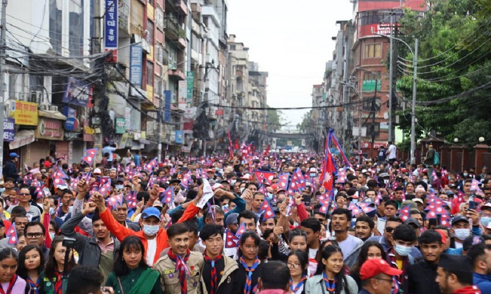 एमालेद्धारा काठमाडौँमा वाकाथन पदयात्राको आयोजना