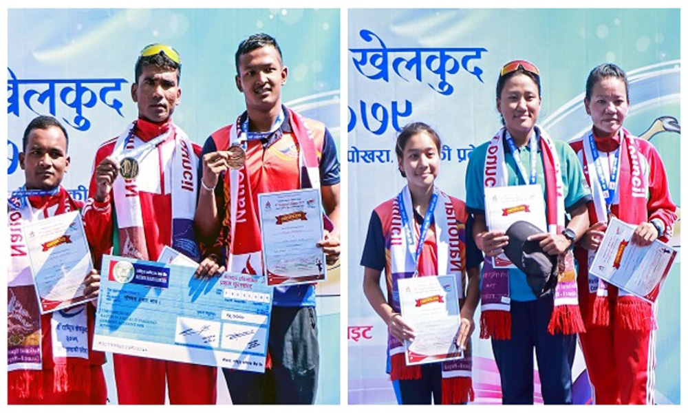 ट्रायथलनमा पुरुषतर्फ आर्मी र महिलामा एपीएफलाई स्वर्ण